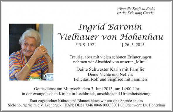 Ingrid Baronin Vielhauer von Hohenhau