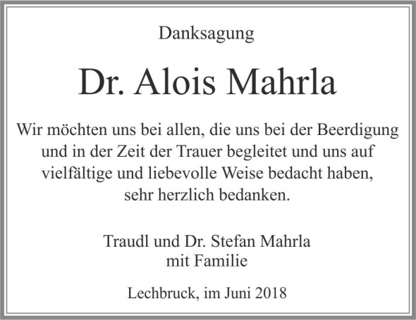 Dr. Alois Mahrla